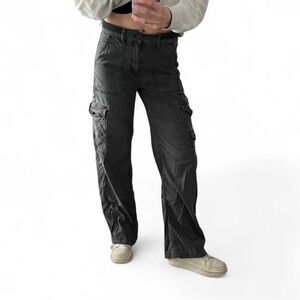 AE Washed Black Cargo Pants/Faux Baggy Jeans